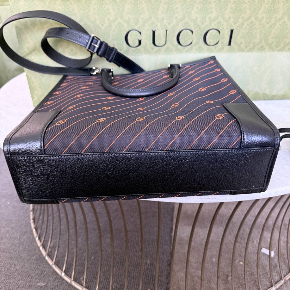 Gucci 752586 Unisex Interlocking Medium Jacquard GG Tote Bag - Picture 12 of 16